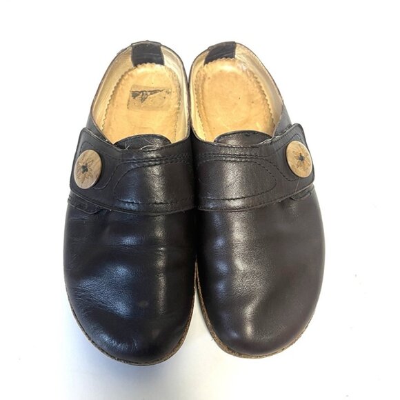 Haflinger Shoes Womens 40 US 9 Leather Mule Slip On Clogs Flats Comfort Brown - Picture 6 of 11